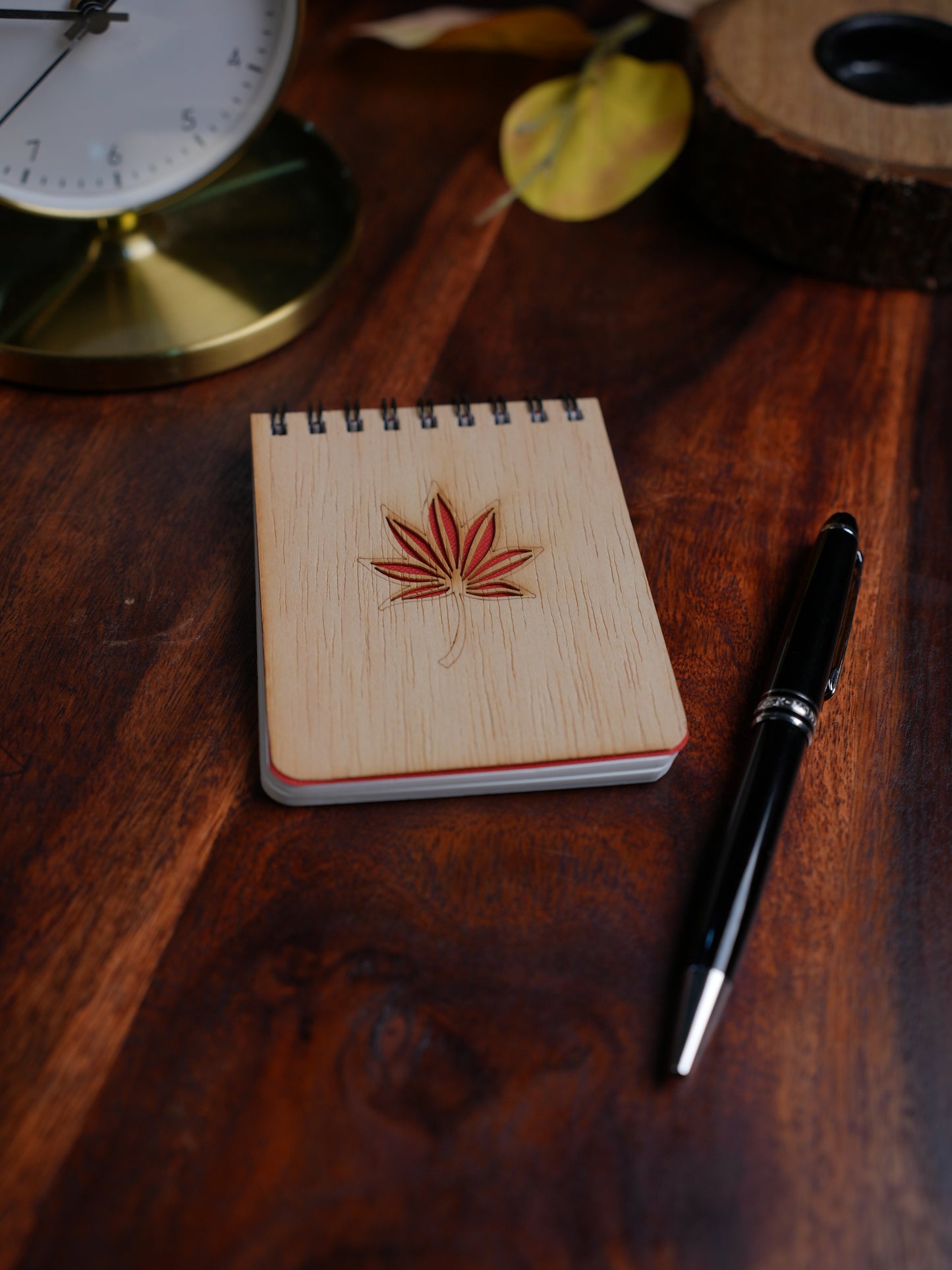 Wood Cover Mini Notebooks - Pack of 6|Plain|120 pages|90 gsm Off white paper