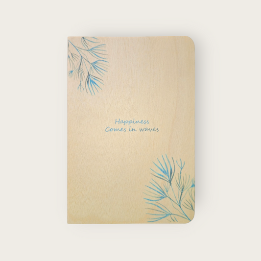 A5 Notizbuch aus Holz – Punktkariert (Glück)