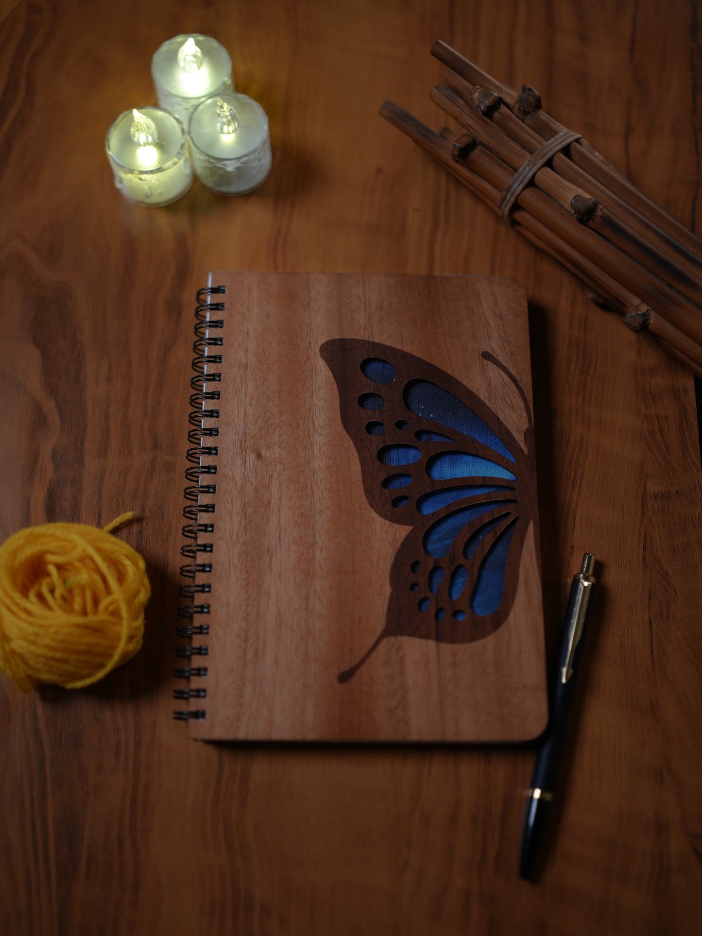 A5 Wood Wire O Books - Ruled (Butterfly)