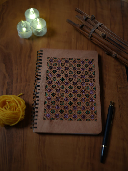 A5 Wood Wire O Books - Ruled (Floral)