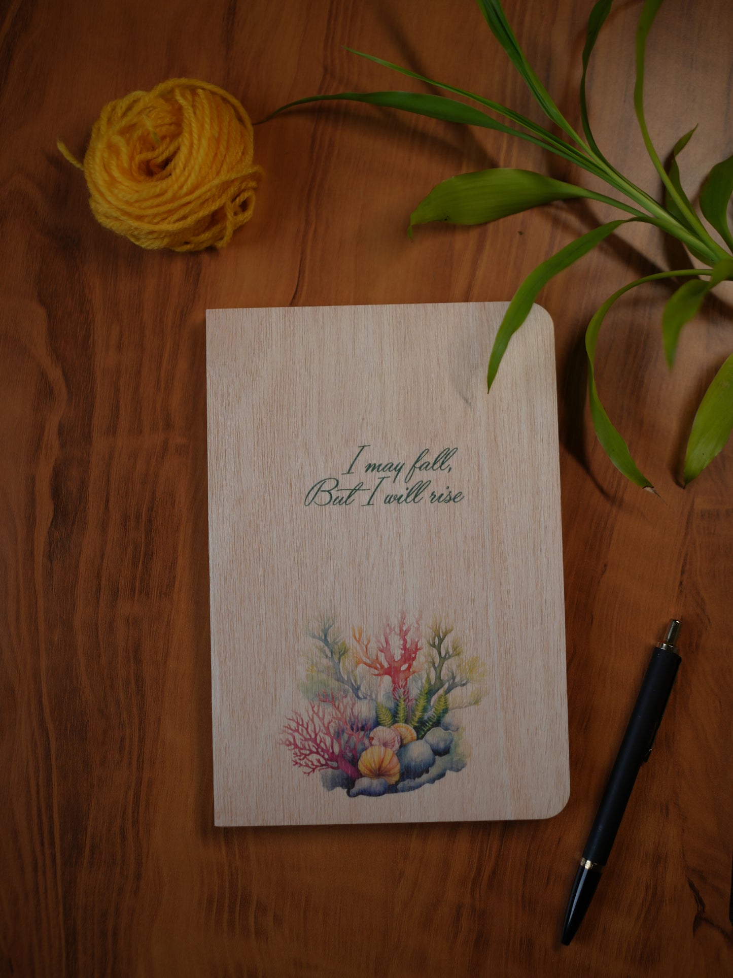A5 Wood Perfect Notebook - Dot Grid (I May Fall)