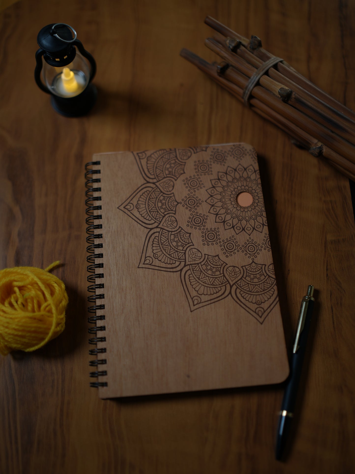 A5 Wood Wire O Books - Ruled (Mandala)