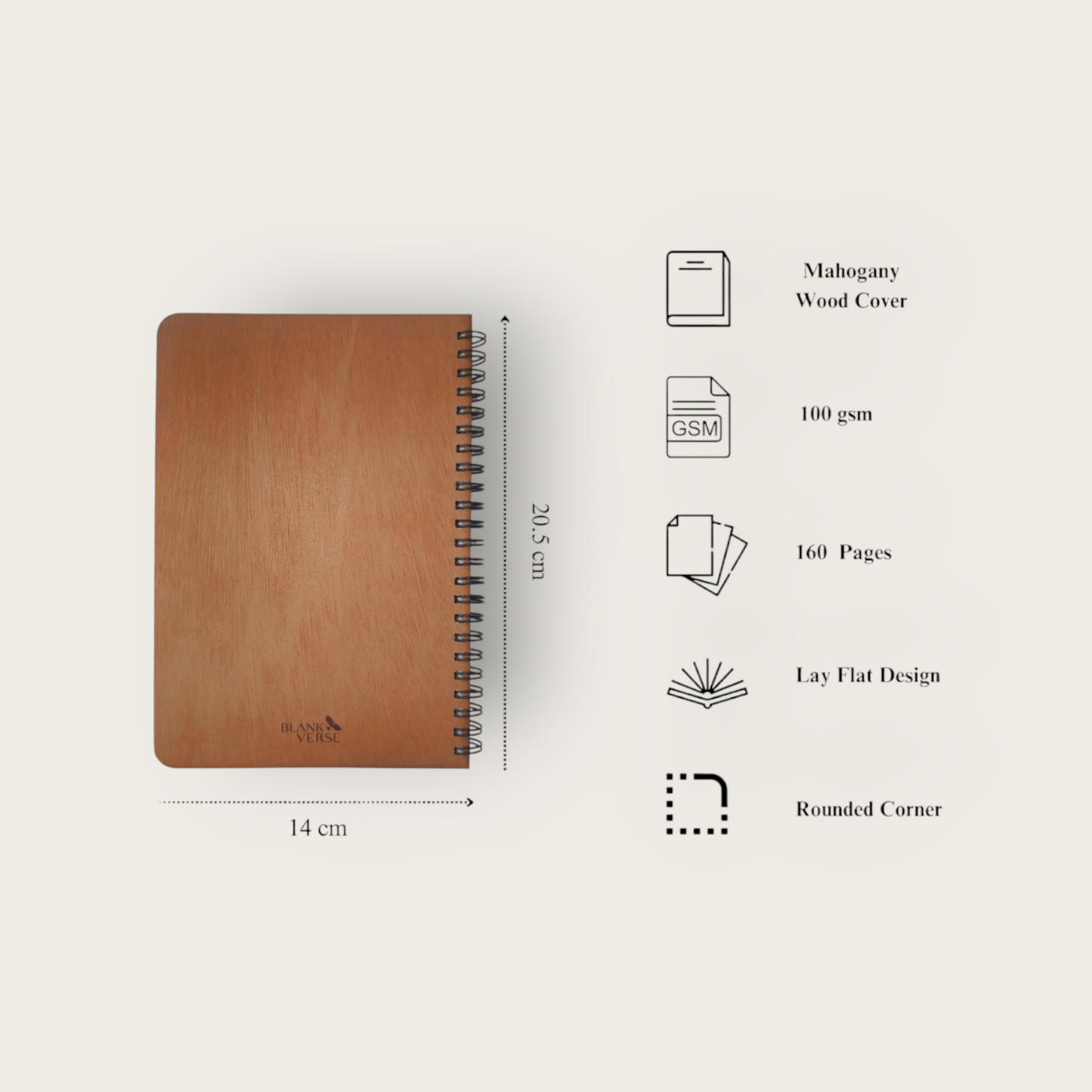 A5 Wood Wire O Books - Ruled (Bloom)