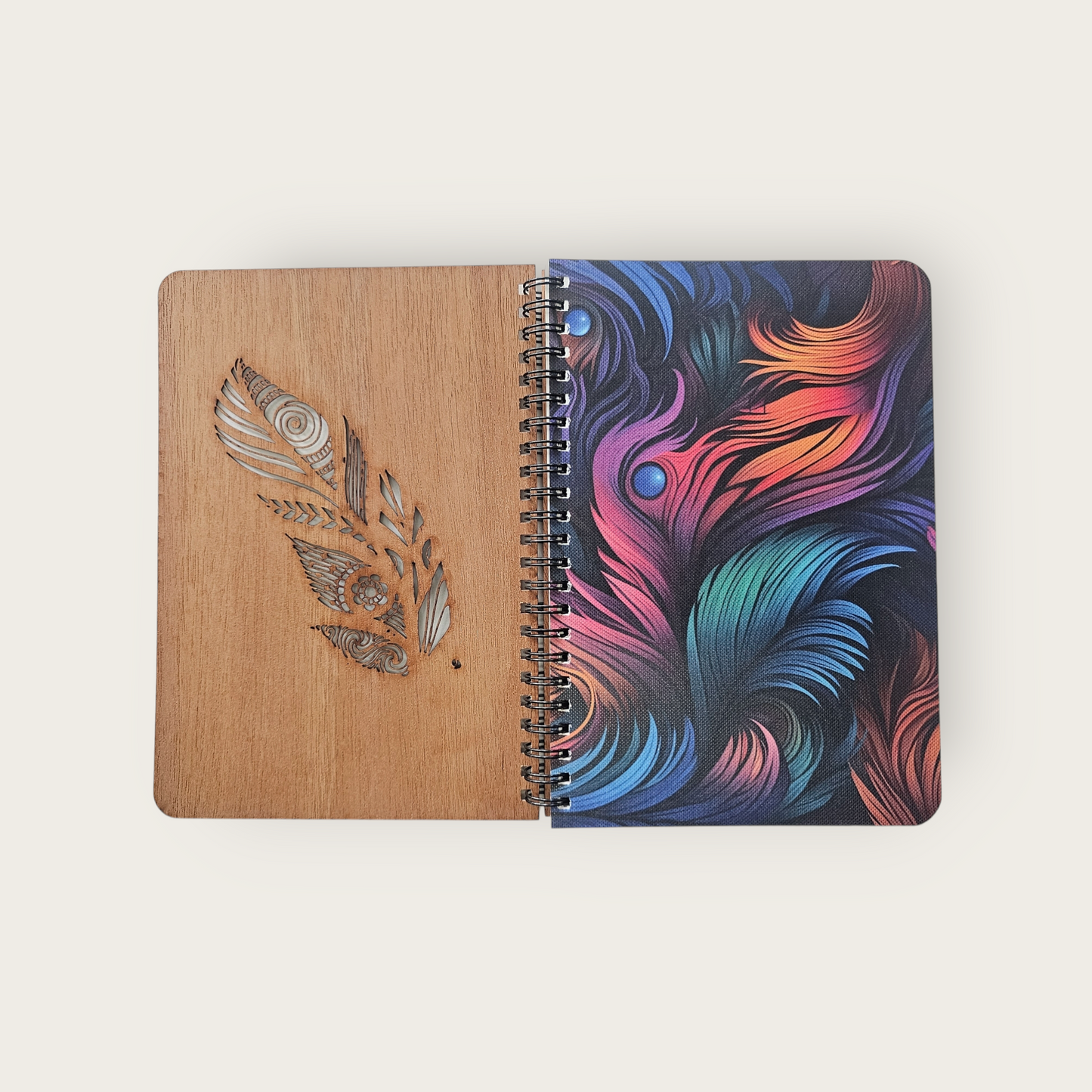 A5 Wood Wire O Books - Ruled (Feather)