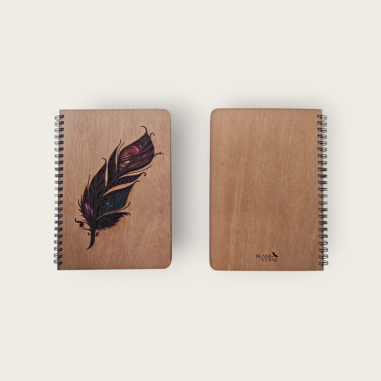 A5 Wood Wire O Books - Ruled (Feather)