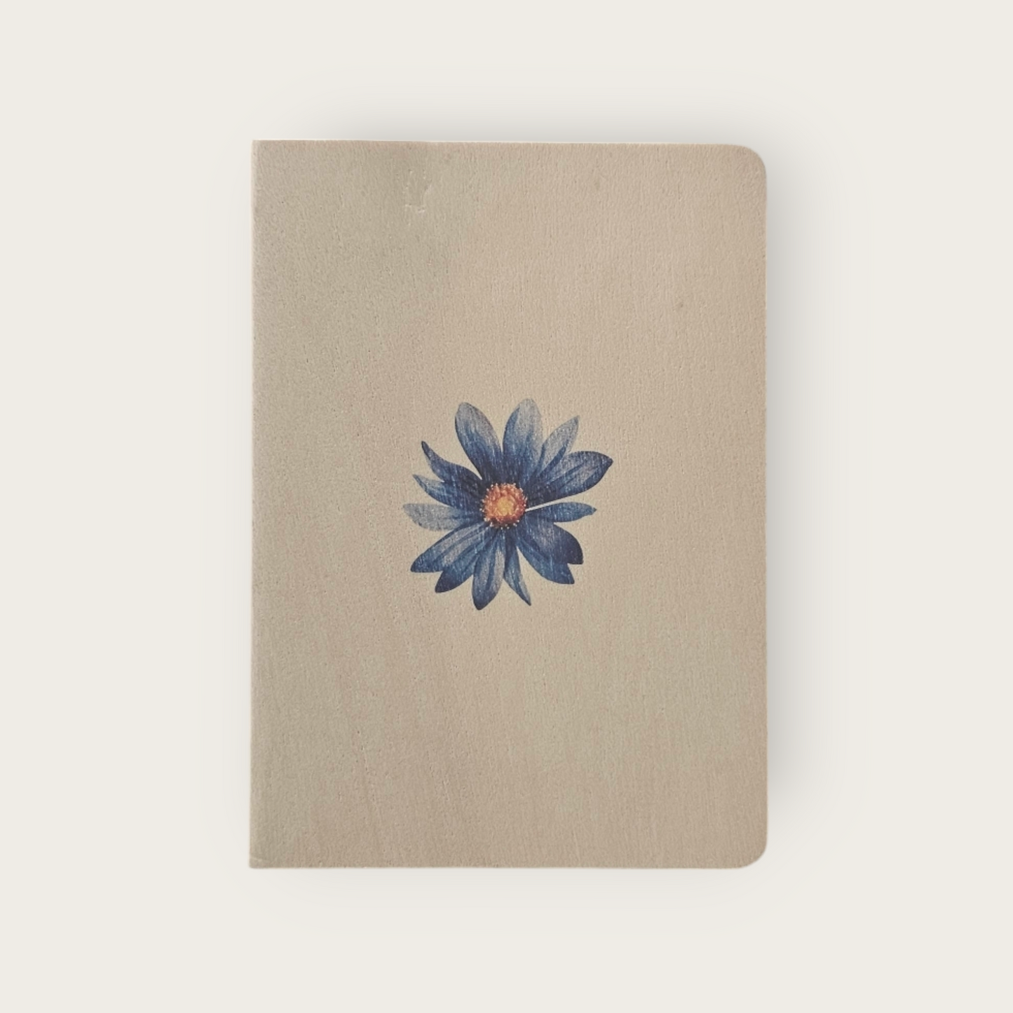 A6 Wood Cover Notebook (Violet Flower)