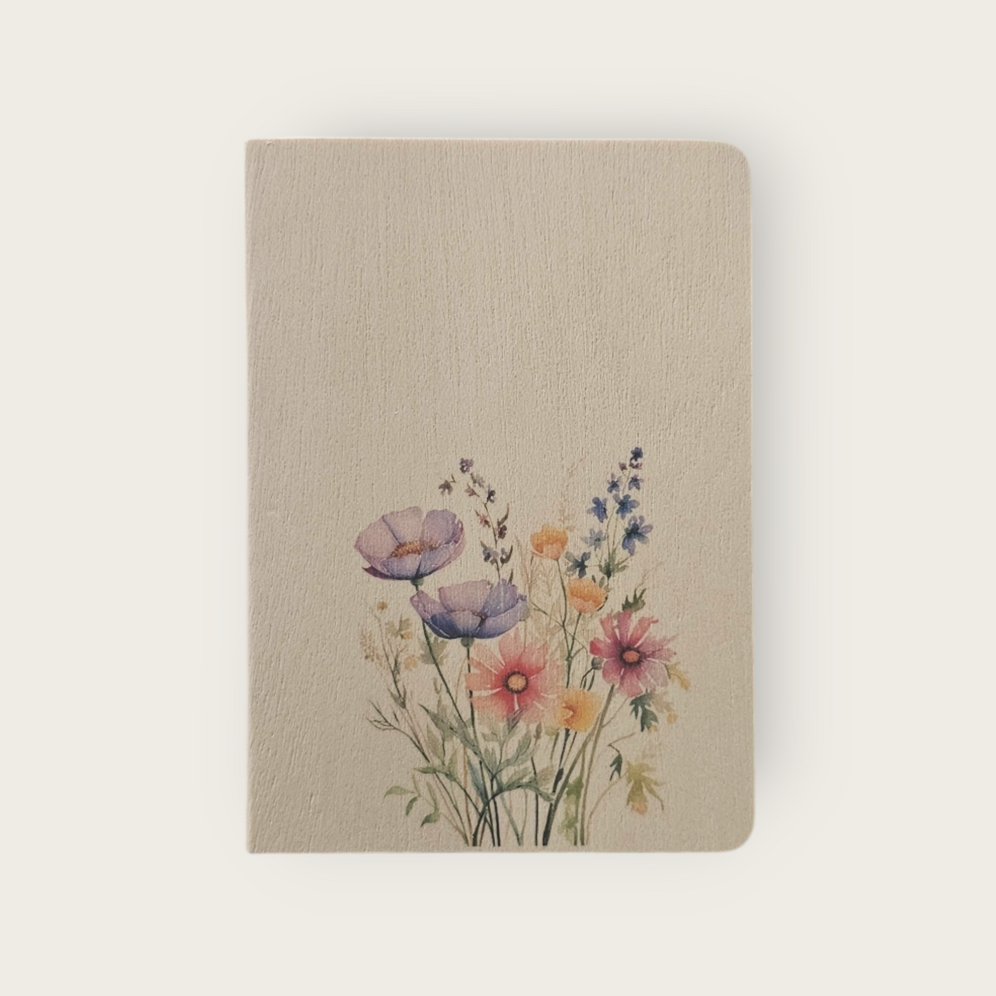A6 Wood Cover Notebook (Flower Bunch)