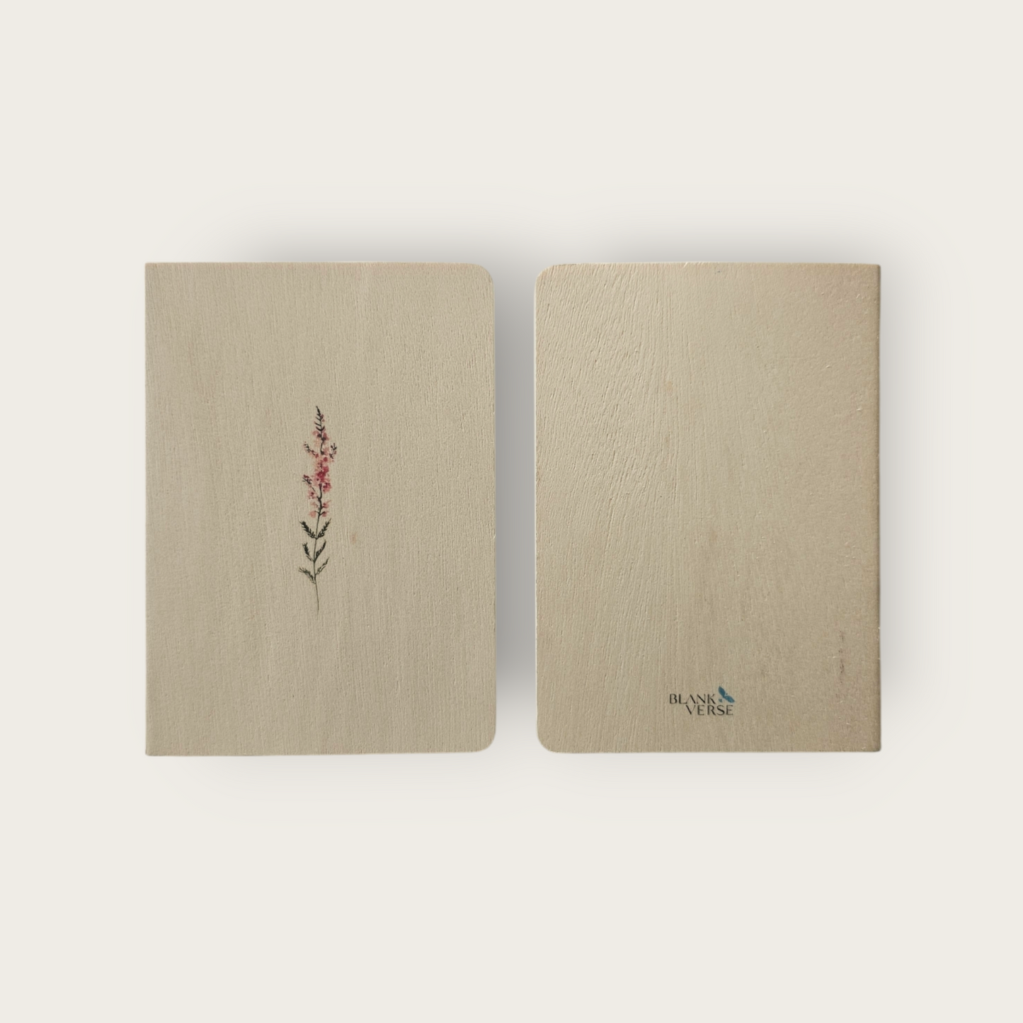 A6 Wood Cover Notebook (Red Flower)