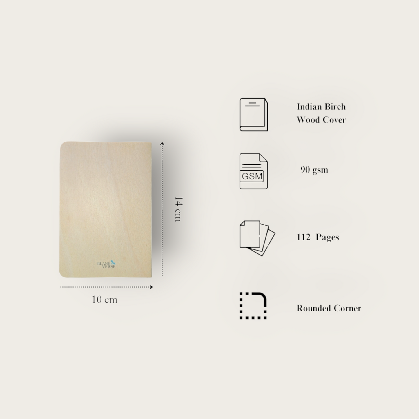 A6 Wood Cover Notebook (Red Flower)