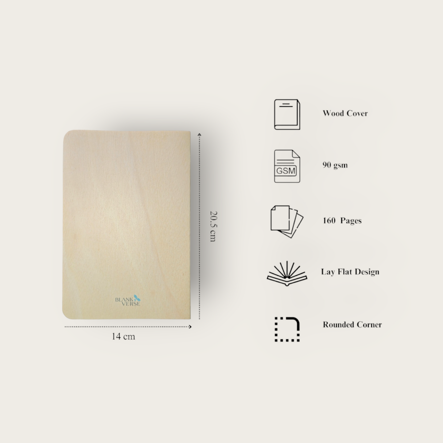 A5 Wood Perfect Notebook - Dot Grid (Just Ride)