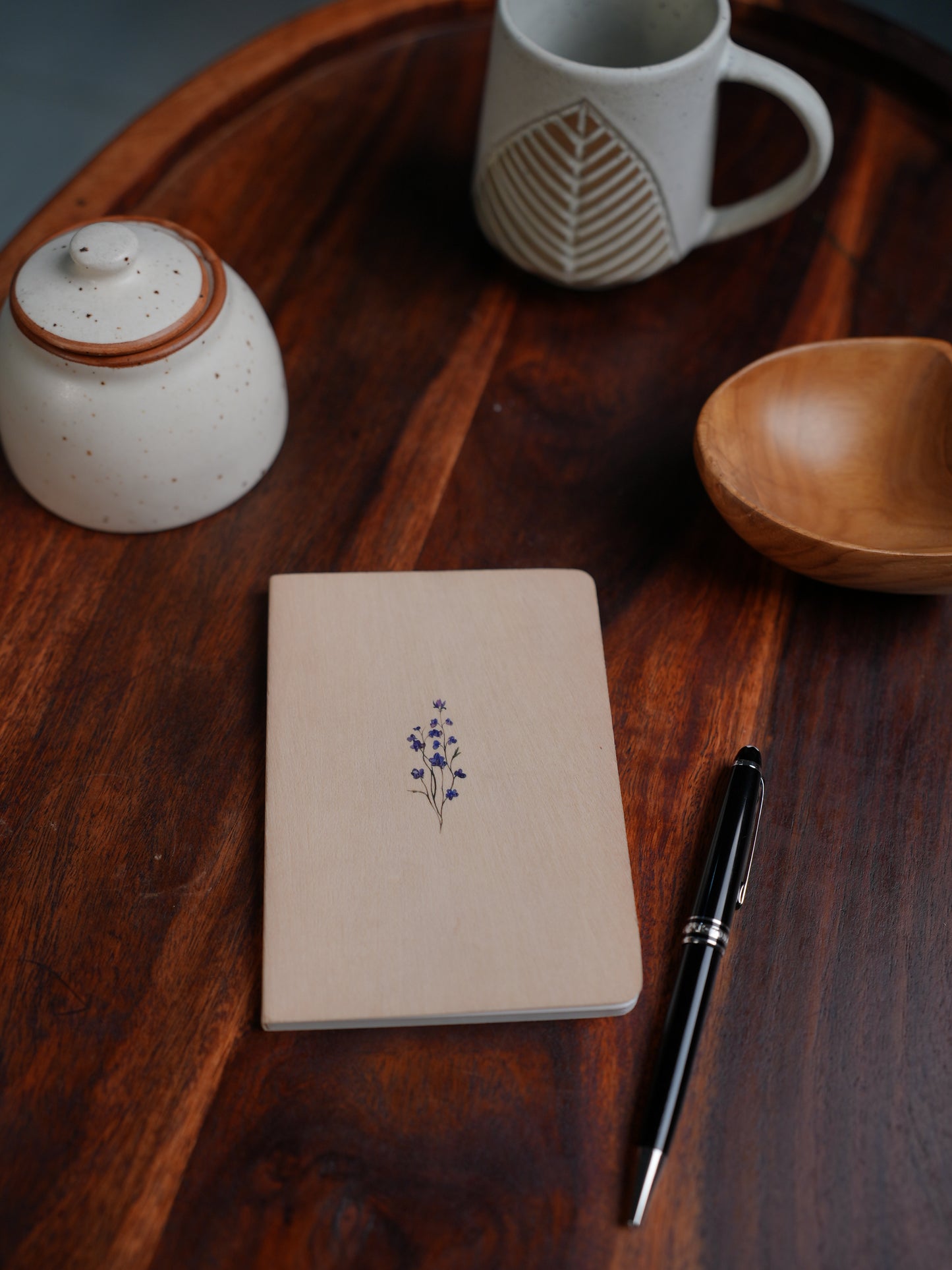 A6 Wood Cover Notebook (Violet Branch)