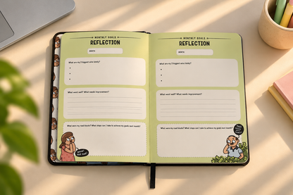 6-Month Undated Planner + List Book | "Comic Panels"