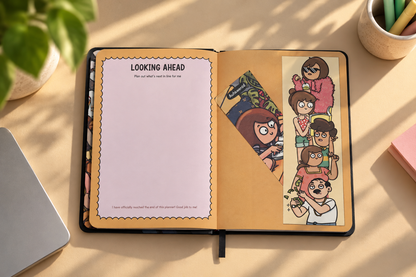 6-Month Undated Planner + List Book | "Comic Panels"
