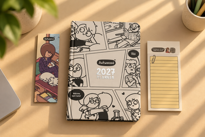 6-Month Undated Planner + List Book | "Comic Panels"