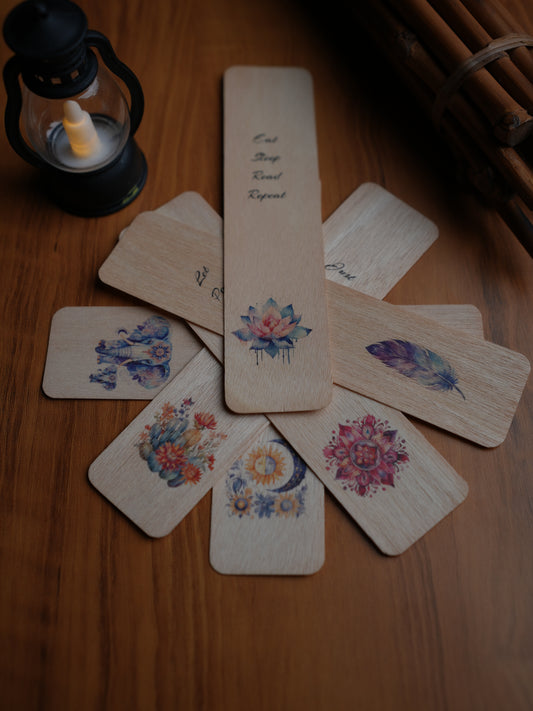 Wooden Bookmarks - Pack of 7|Indian Birch Wood