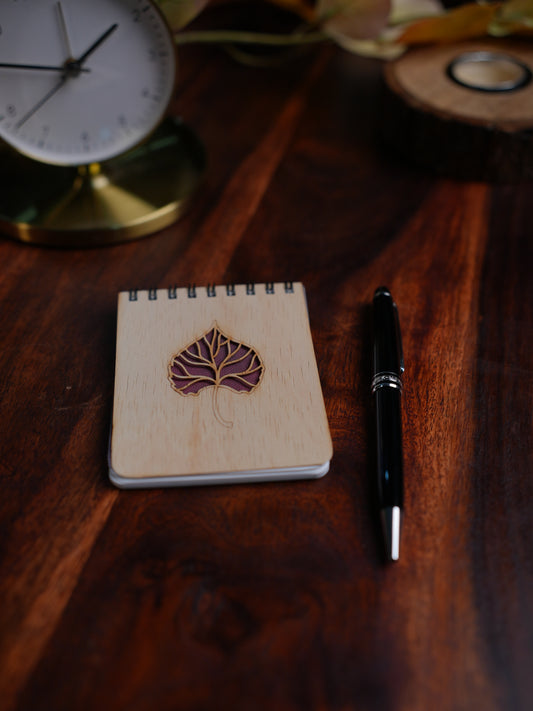 Wood Cover Mini Notebooks - Pack of 6|Plain|120 pages|90 gsm Off white paper