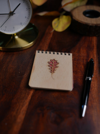 Wood Cover Mini Notebooks - Pack of 6|Plain|120 pages|90 gsm Off white paper