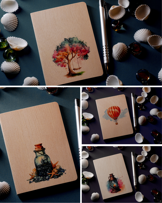 A6 Wood - Pack of 4 Combo (Lantern, Tree, Bottle, Hot Air Balloon)