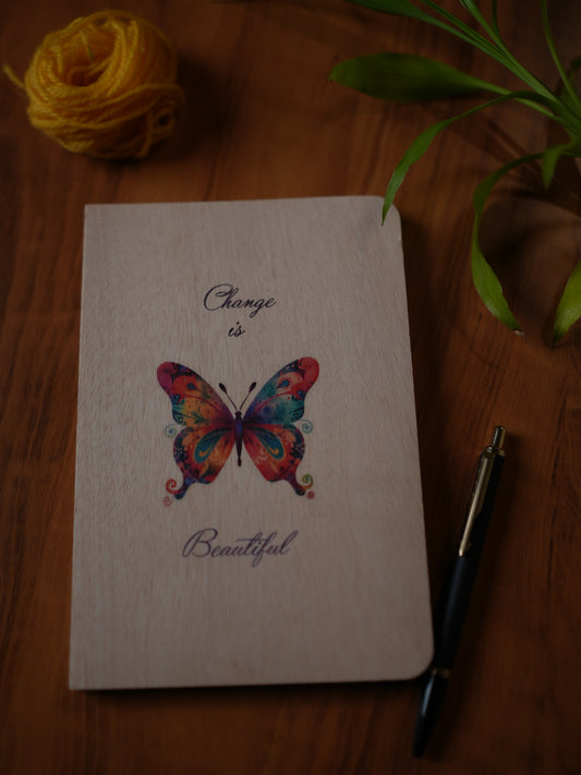 A5 Wood Perfect Notebook - Ruled (Change is Beautiful)