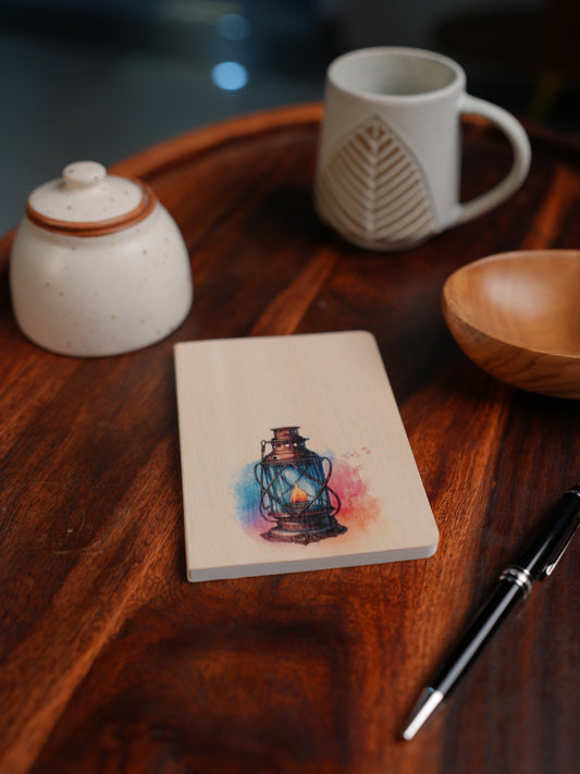 A6 Wood Cover Notebook (Lantern)