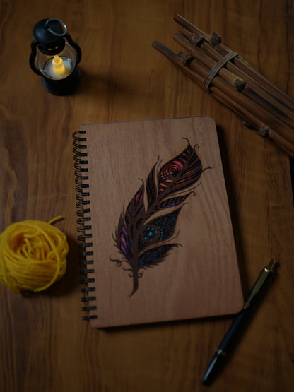 A5 Wood Wire O Books - Ruled (Feather)