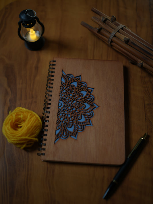 A5 Wood Wire O Books - Dot Grid (Mandala Cut)