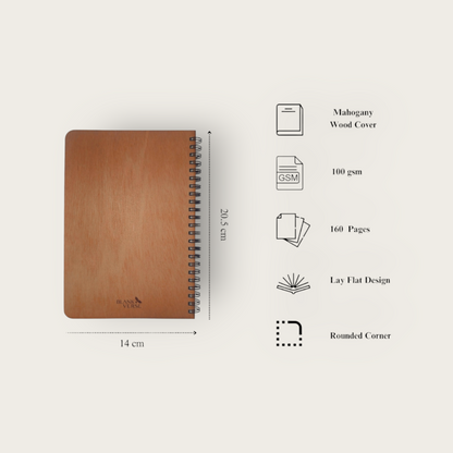 A5 Wood Wire O Books - Ruled (Feather)