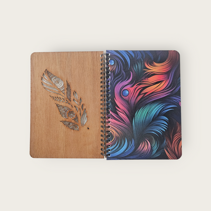 A5 Wood Wire O Books - Ruled (Feather)