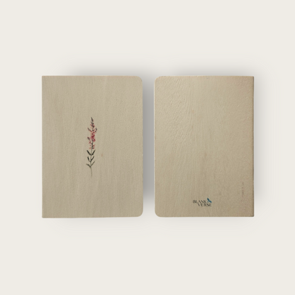 A6 Wood Cover Notebook (Red Flower)