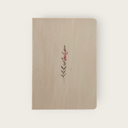 A6 Wood Cover Notebook (Red Flower)