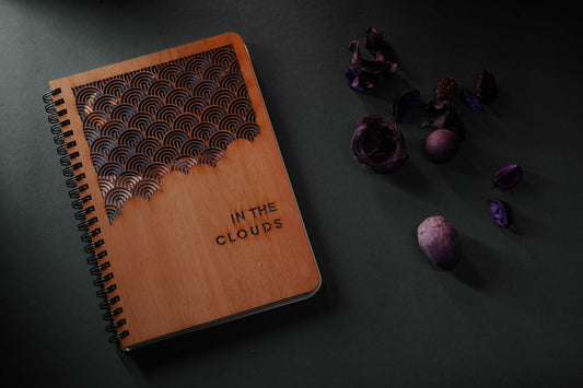 A5 Wood Wire O Books - Dot Grid (In the Clouds)