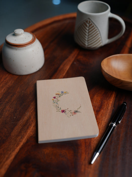 A6 Wood Cover Notebook (Wreath)